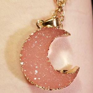 ❣❣ Druzy style crescent moon necklace